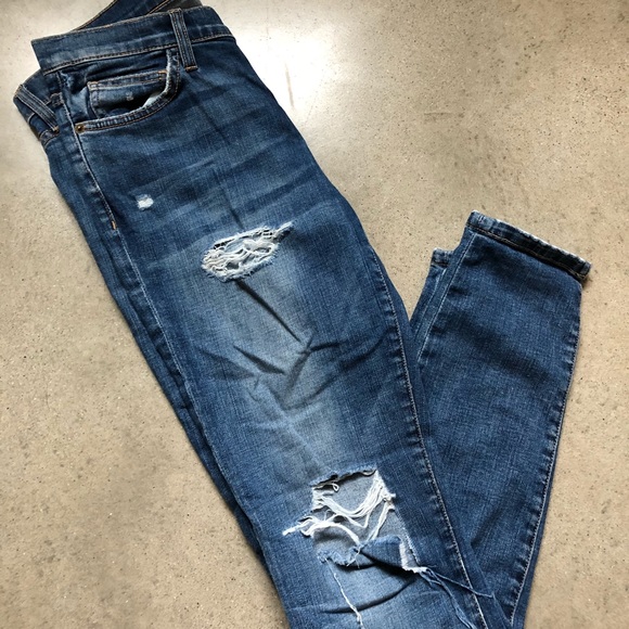 Current Elliot Medium Wash Distressed Jeans - Picture 2 of 5